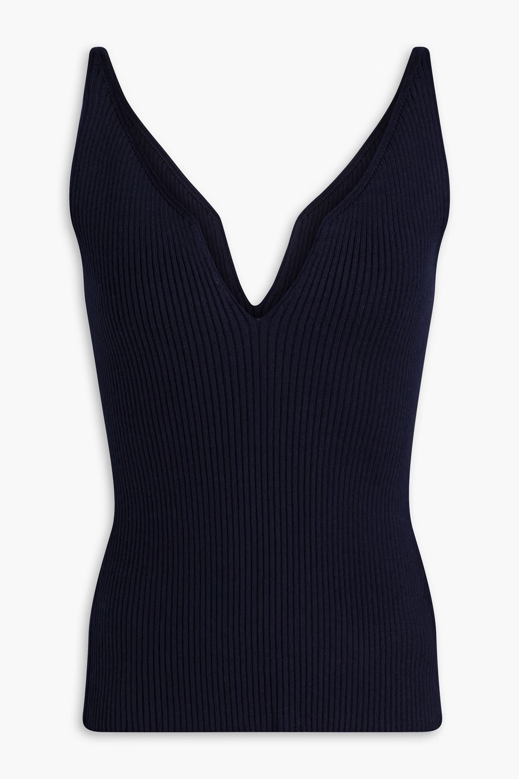 Navy Debardeur ribbed-knit top | BA&SH | THE OUTNET | The Outnet (UK and Europe)