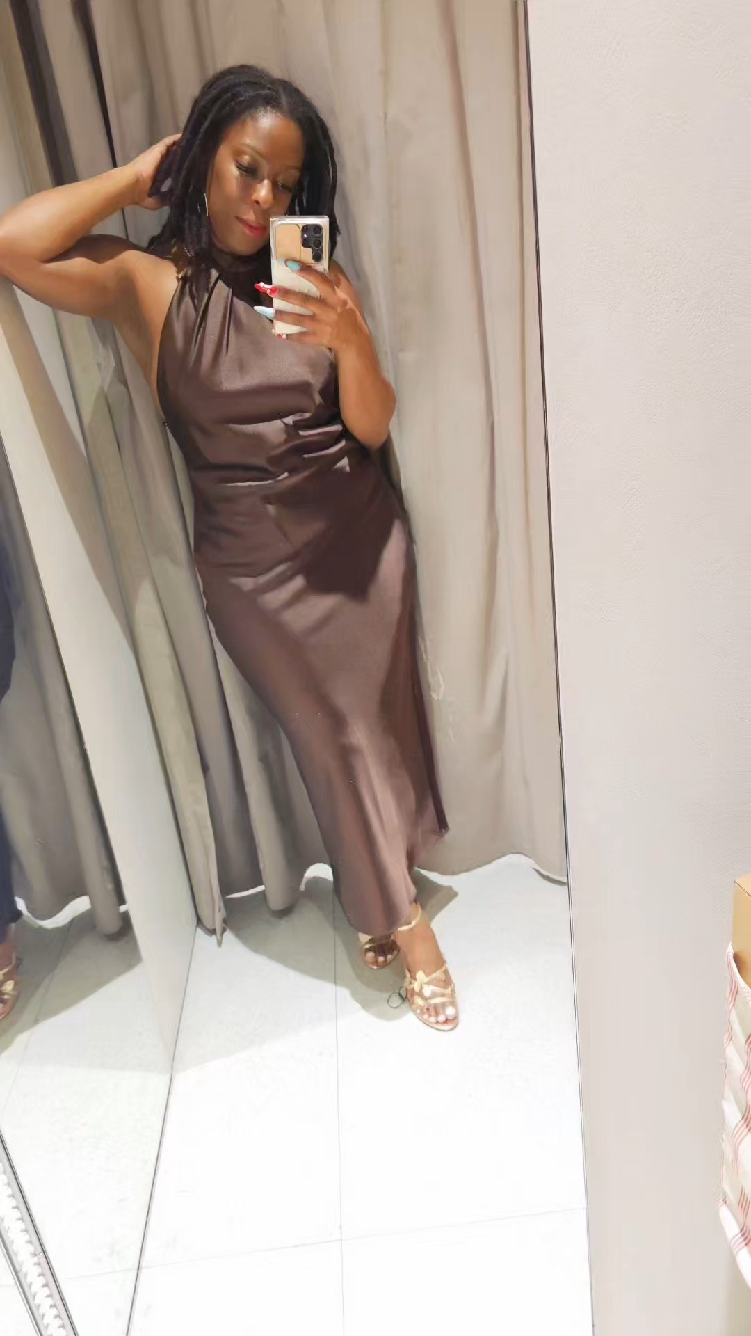 New @ZARA This brown number...🤎-comes in brown and yellow-1165/164/700 - Sz Med #zara #tryonhaul #fashionable40s #ootdfashion #browndress 

#LTKParties #LTKFindsUnder50 #LTKWedding