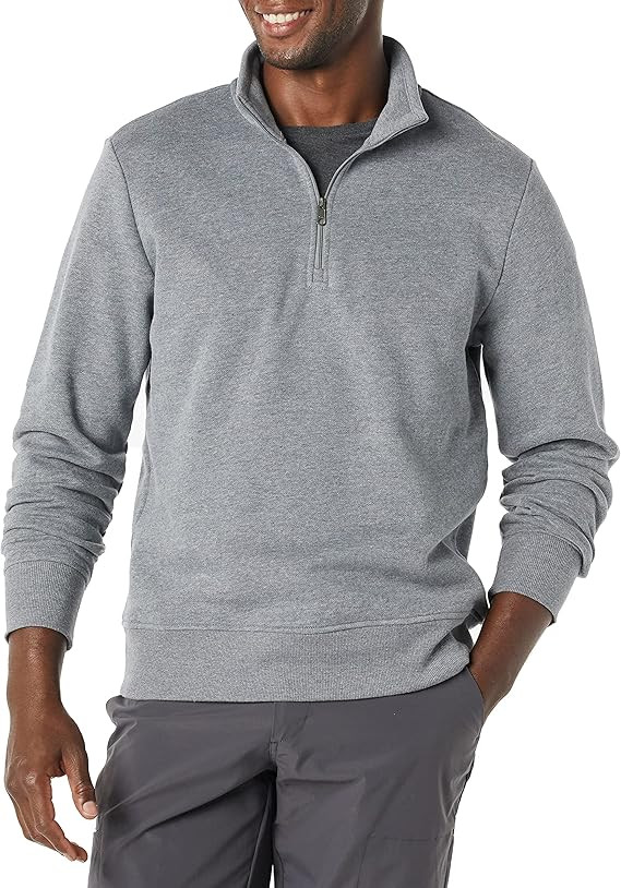 Amazon Essentials Men's Long-Sleeve Quarter-Zip Fleece Sweatshirt | Amazon (US)