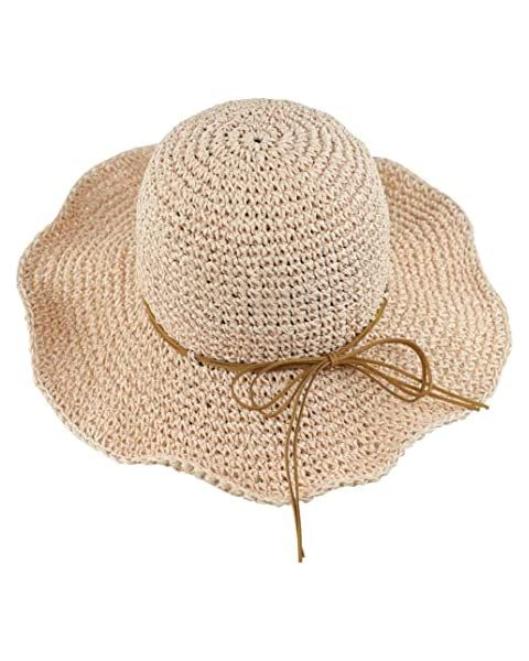 Hercicy 2 Pcs Women Straw Hat Wide Brim Sun Beach Hat Foldable Summer Floppy Straw Hat Beach Cap ... | Amazon (US)