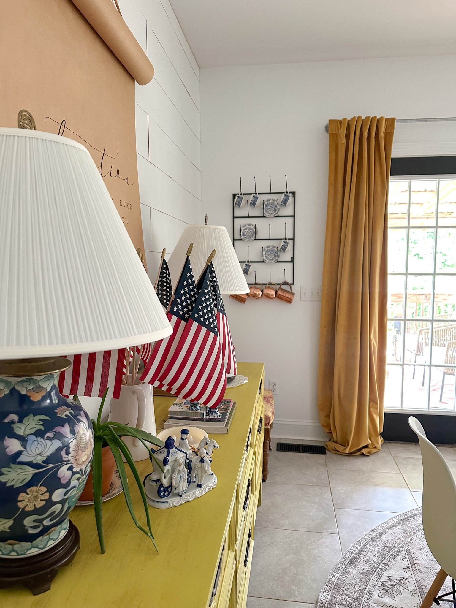 Velvet blackout curtains, American flags, colonial, dining room decor, Americana decor

#LTKHome #LTKSeasonal #LTKSaleAlert