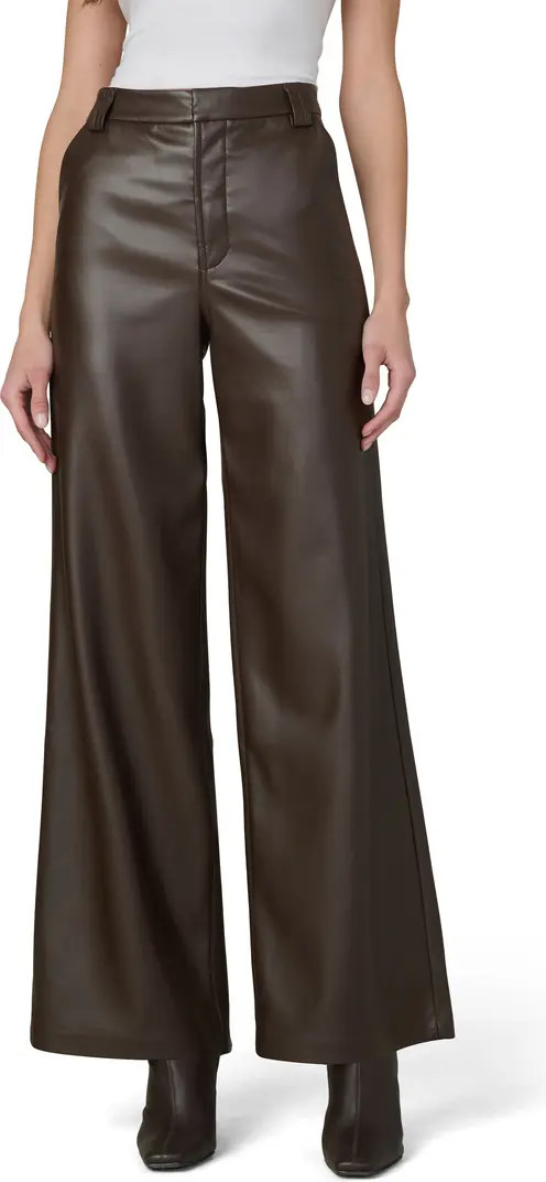 The Mia High Waist Faux Leather Wide Leg Jeans | Nordstrom