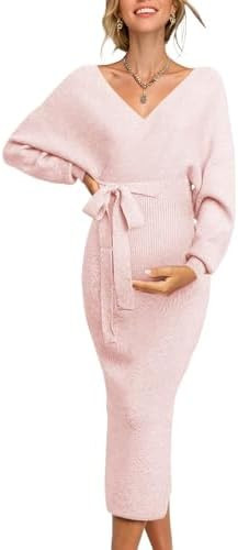 Fall Winter Maternity Nursing Dress 2025 Sweater for Women Wedding Guest Dress Baby Shower Photos... | Amazon (US)