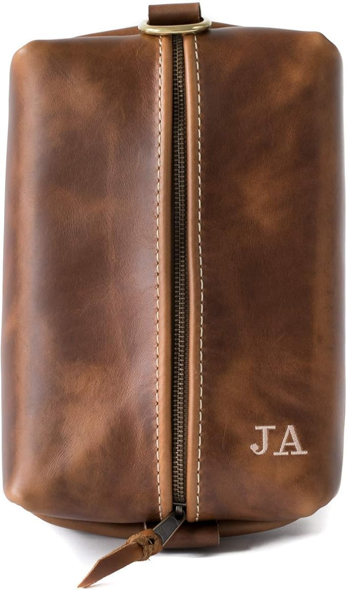 Heirloom Leather Dopp Kit Bag, Groomsmen Gift, Personalized Toiletry Bag, Dopp Kit for Men, Gift ... | Amazon (US)