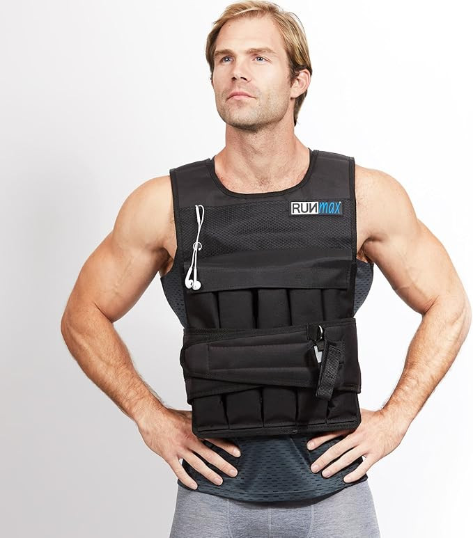 RUNmax 20LBS - 150LBS Adjustable Weighted Vest Wtih Shoulder Pads Option for Men and Women | Amazon (US)