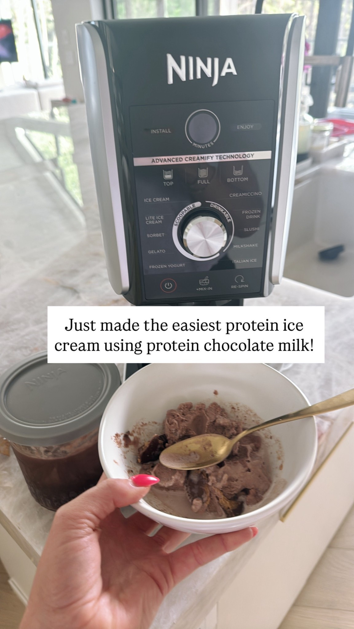 Made delicious protein ice cream using protein chocolate milk. Ninja creami is so easy to use. I got the 11 in 1 because it had the best reviews and can do the most! 

#LTKsummer #LTKcanada
