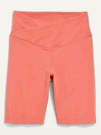 Extra High-Waisted PowerChill Crossover Hidden-Pocket Biker Shorts for Women -- 8-inch inseam | Old Navy (US)