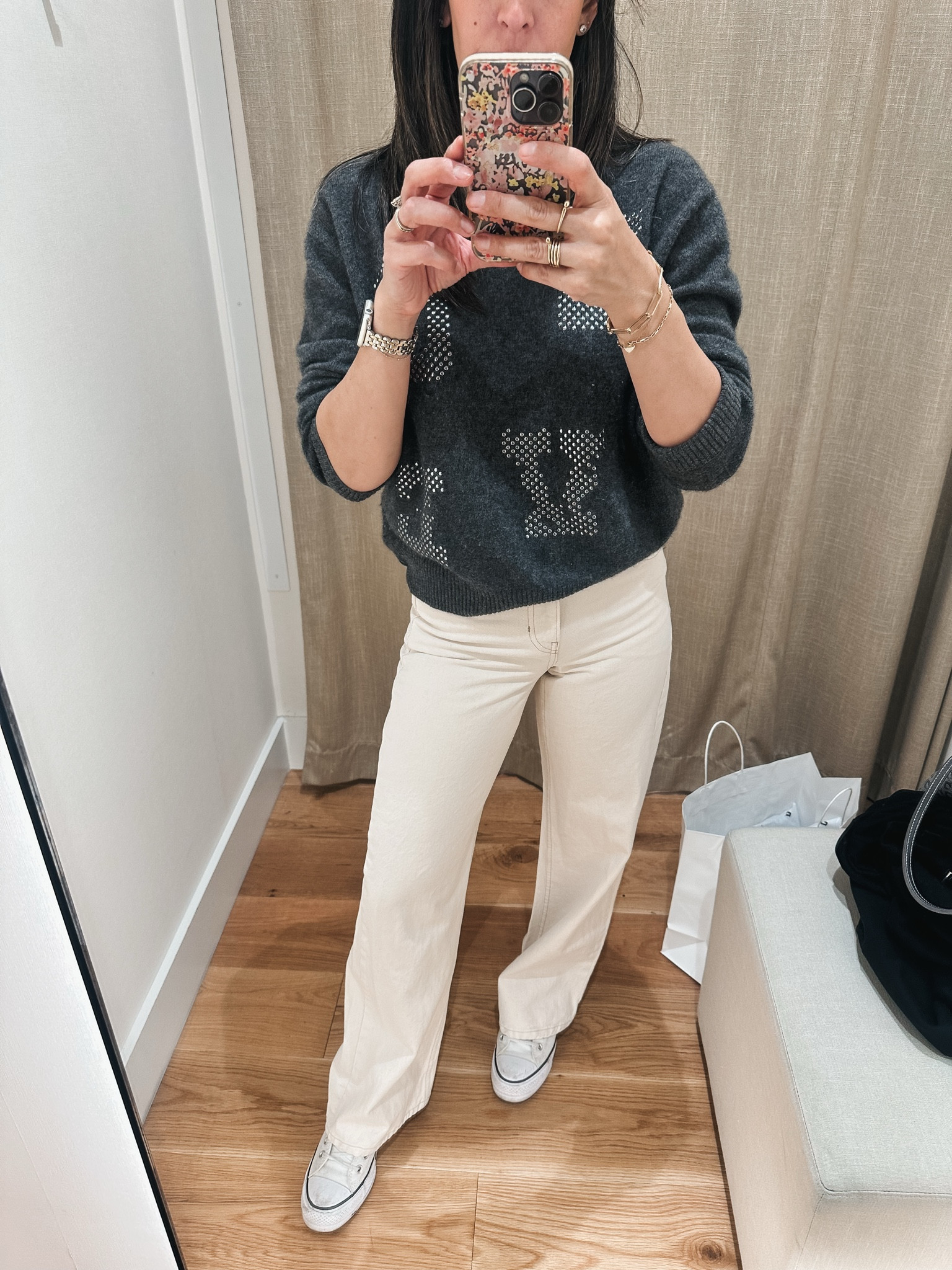 Super cute, cream jeans! I’m 5’5 and wearing platform sneakers here. Size up, they have no stretch!!

#LTKSaleAlert #LTKOver40 #LTKStyleTip