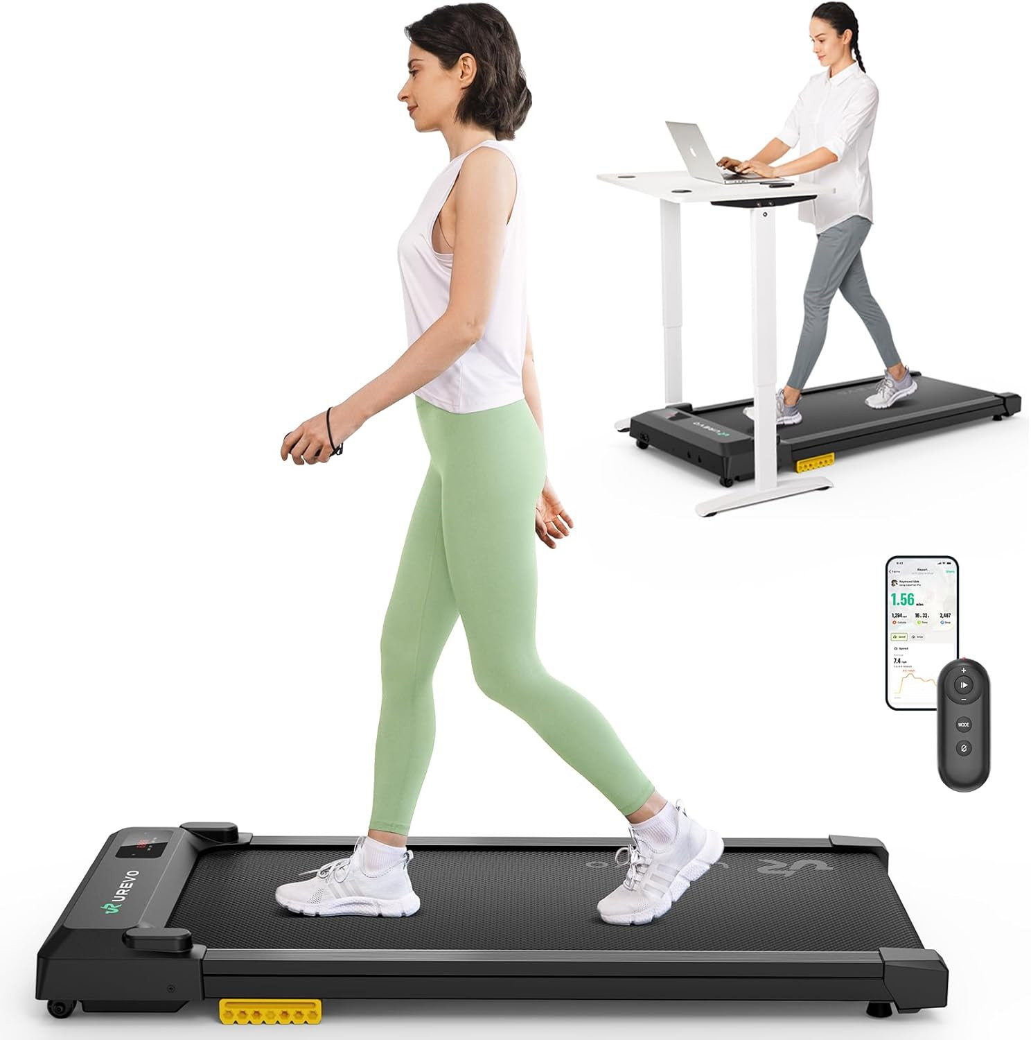 UREVO Under Desk Walking Pad Treadmill 2 in 1-4 MPH Speed, 2.5 HP 40 dB Quiet Motor (for Apartmen... | Amazon (CA)