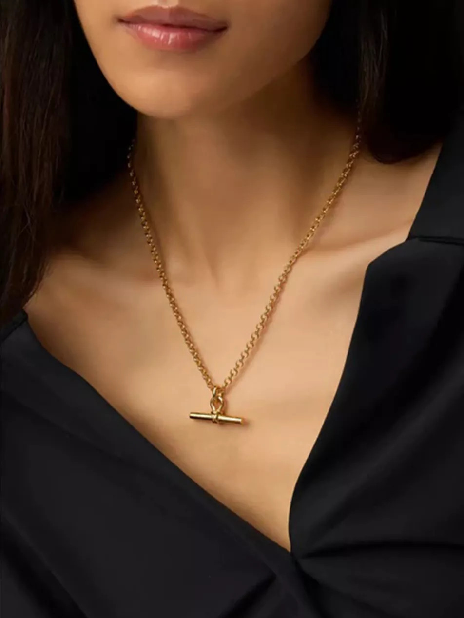 Chunky T-Bar 18ct Yellow Gold Vermeil Chain Necklace | Selfridges