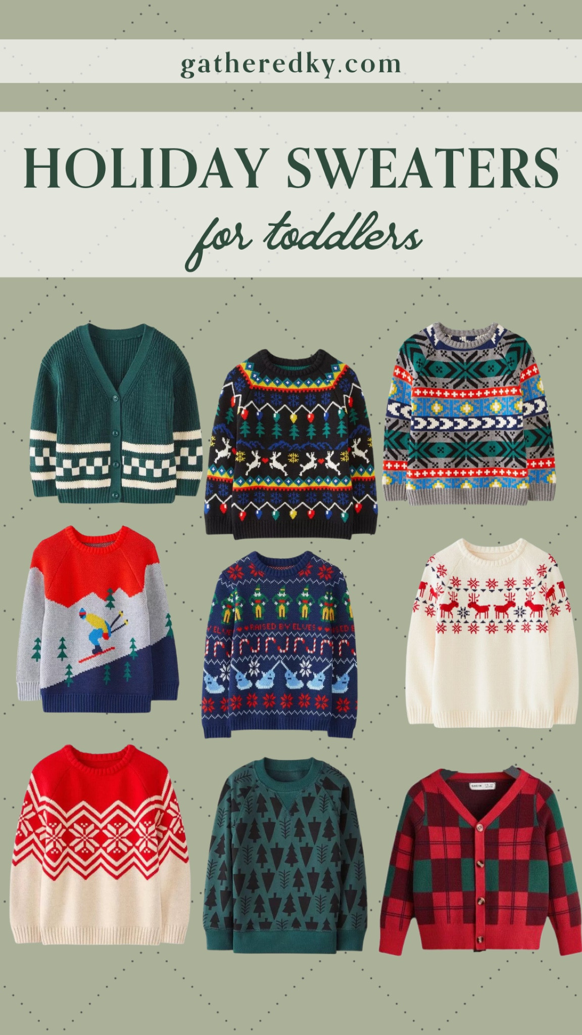 Holiday Sweaters for Toddlers 🎄

Toddler Sweaters, Holiday Wardrobe, Toddler Christmas Sweater 

#LTKHoliday #LTKSeasonal #LTKkids