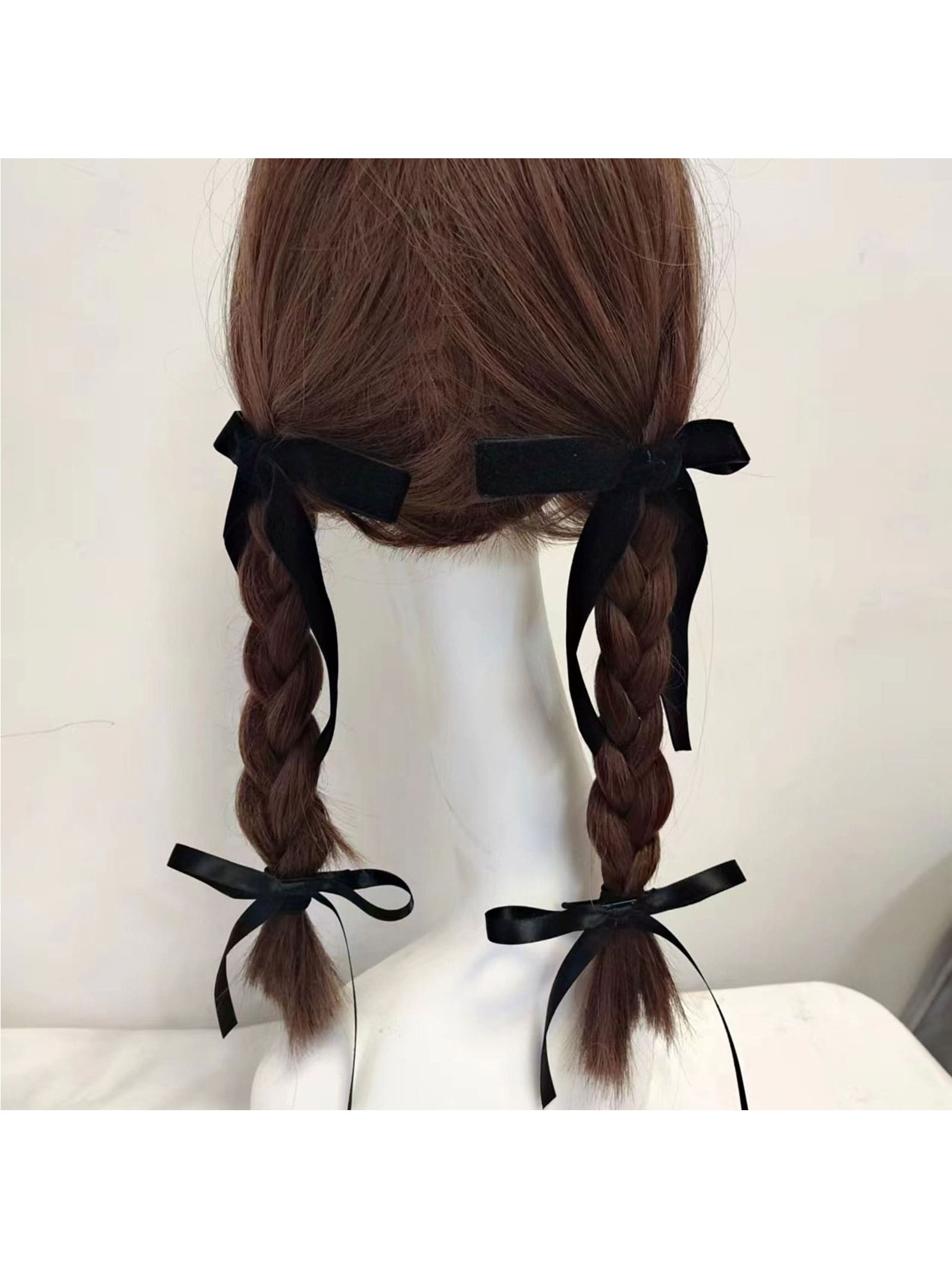 4pcs/set Women's Velvet Butterfly Bow Ribbon Hair Ties | SHEIN