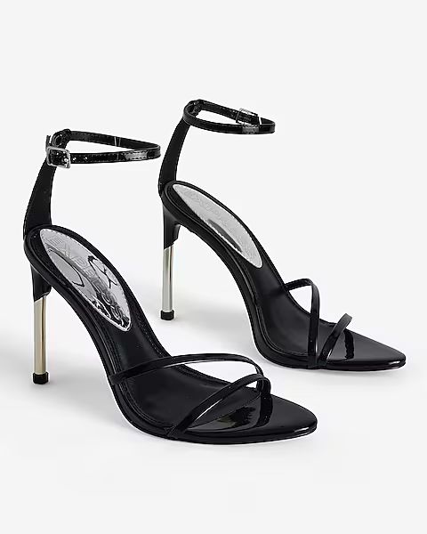 Strappy Silver Thin Heeled Sandals | Express