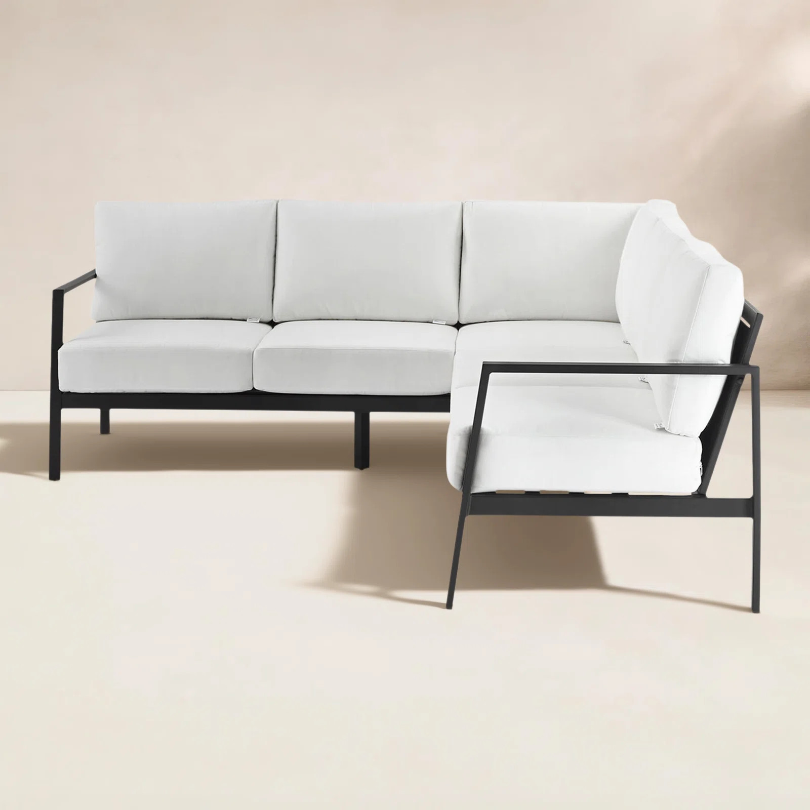 Armando 77.5'' Wide Triangle Aluminum Patio Sectional with Sunbrella® Cushions | Wayfair North America