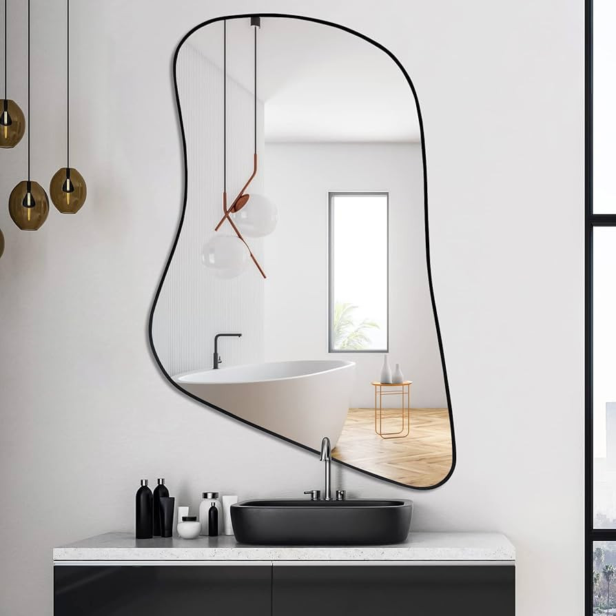 Irregular Mirror, Asymmetrical Mirror, Creative Unique Funky Wavy Mirrors, Modern Vanity Decorati... | Amazon (US)