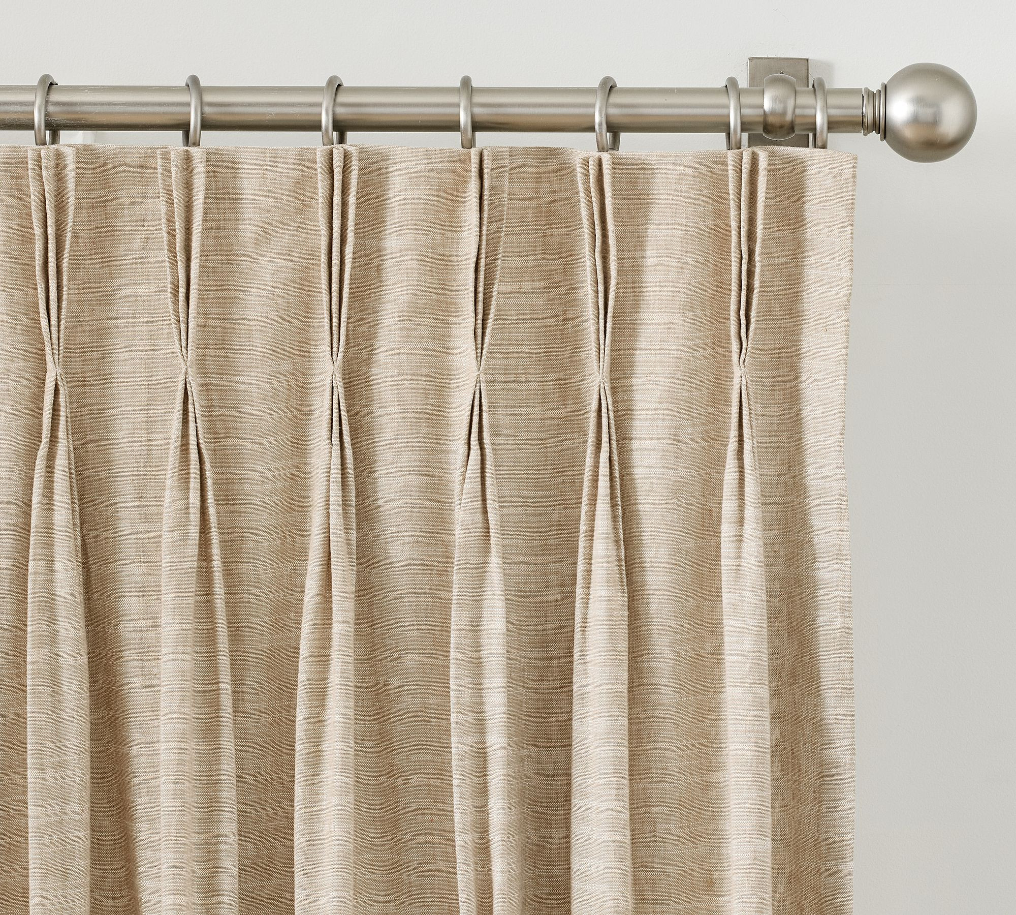 Emery Linen Triple Pinch Pleat Blackout Curtain | Pottery Barn (US)