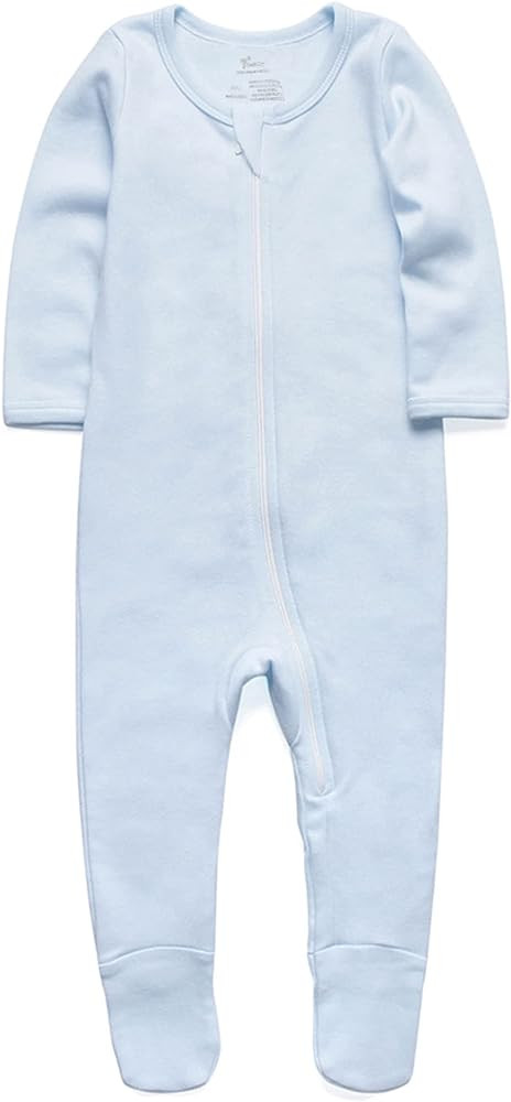 O2 BABY Baby Boys Girls Organic Cotton Zip-Front Sleeper Pajamas, Footed Sleep 'n Play | Amazon (US)