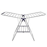 SONGMICS Clothes Drying Rack, with Bonus Sock Clips, Stainless Steel Gullwing Space-Saving Laundr... | Amazon (US)