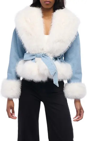 AZALEA WANG Lainey Denim & Faux Fur Jacket | Nordstrom | Nordstrom