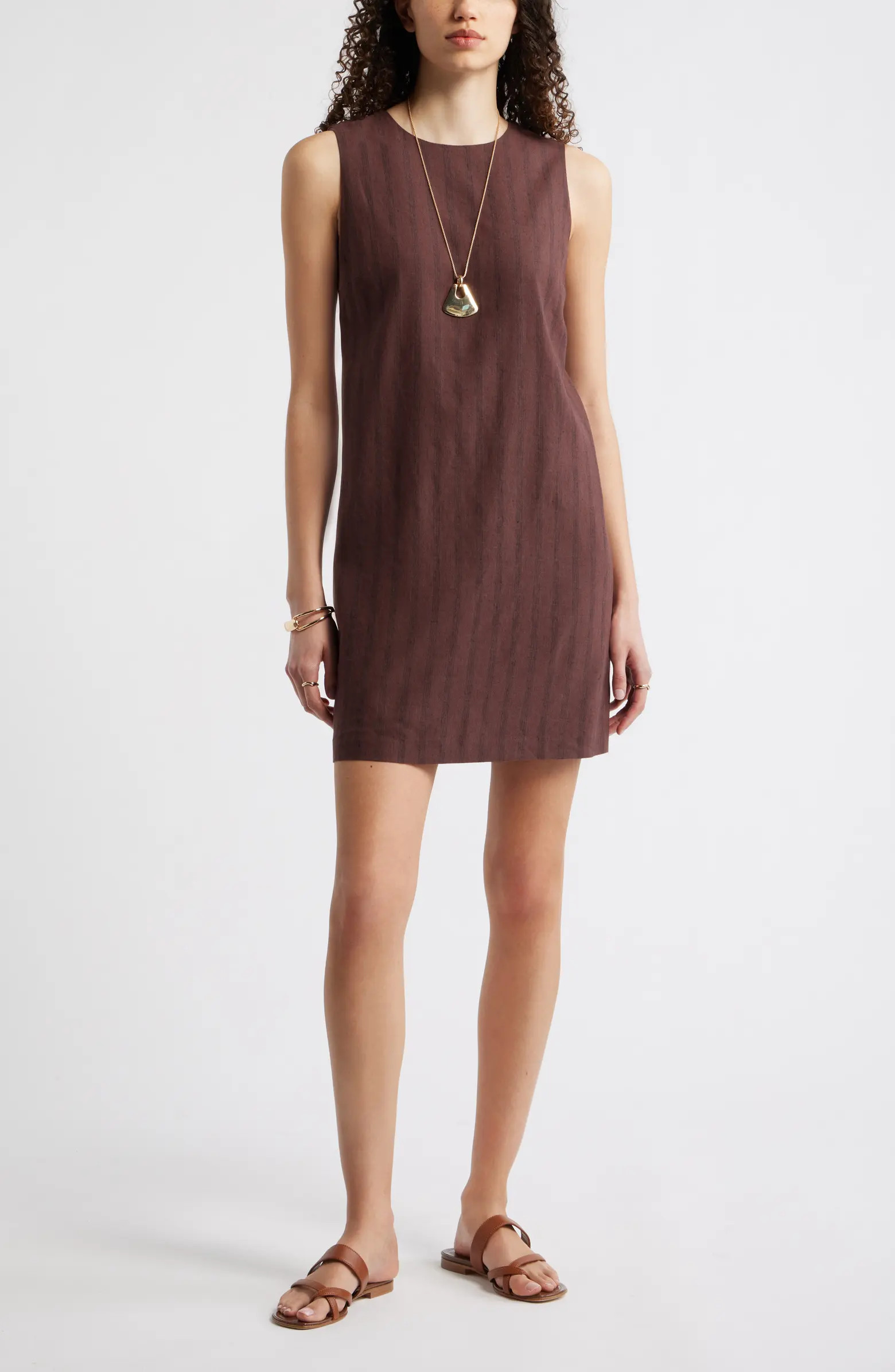 Linen Blend Stripe Shift Dress | Nordstrom