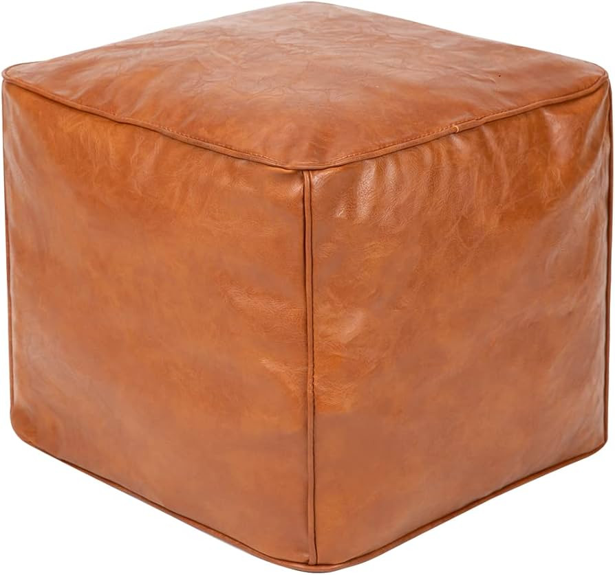 ROTOT Square Pouf Ottoman Cover, Cube Bean Bag Chair, Decorative Footrest, Casual Footstool, Stor... | Amazon (US)