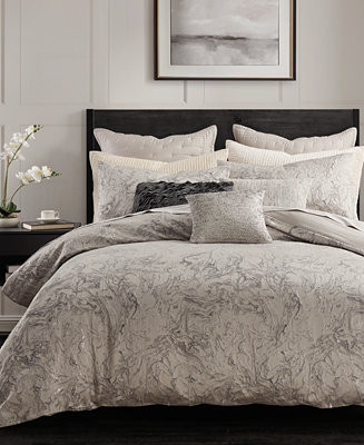 Liquid Marble Platinum Duvet Cover, Full/Queen | Macy's