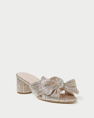 Emilia Champagne Pleated Bow Heel | Loeffler Randall