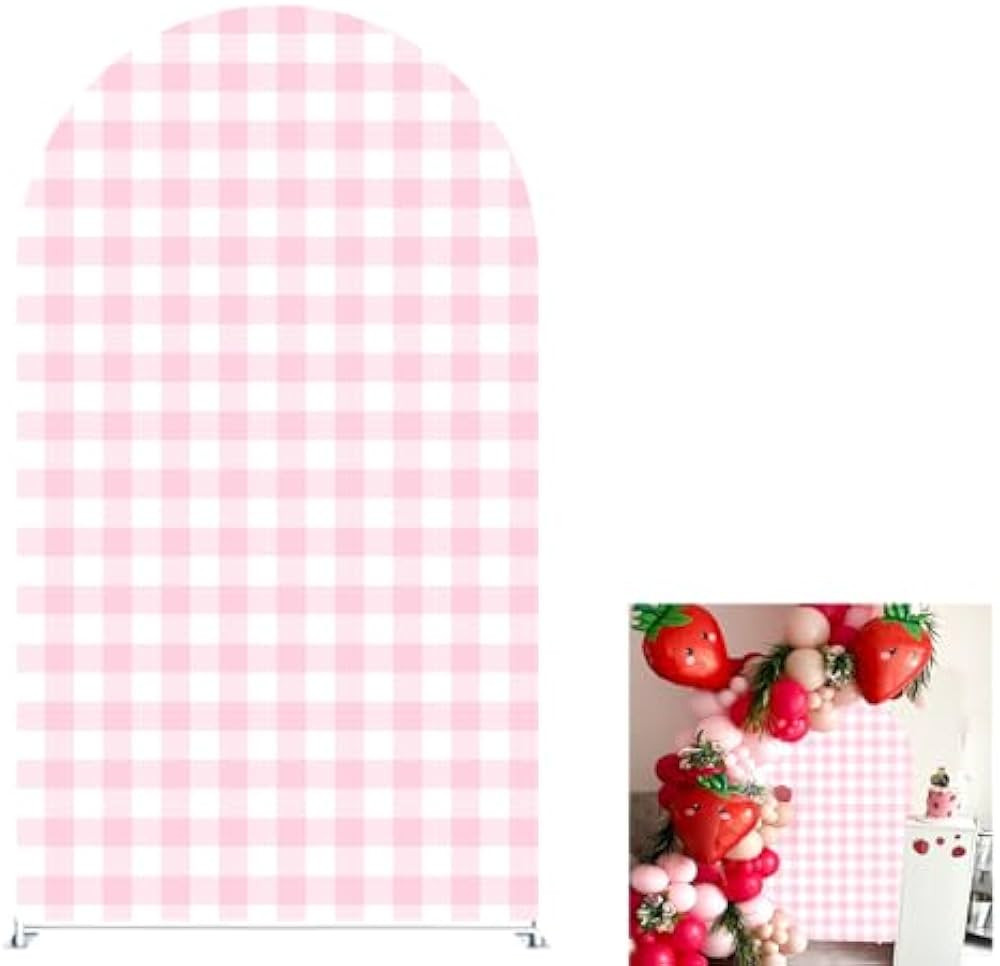 Pink Strawberry Stretchy Arch Cover Backdrop Photo Booth Background Birthday Baby Shower Baptism ... | Amazon (US)