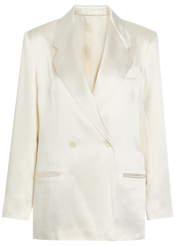 The Anna double-breasted satin blazer | Harvey Nichols