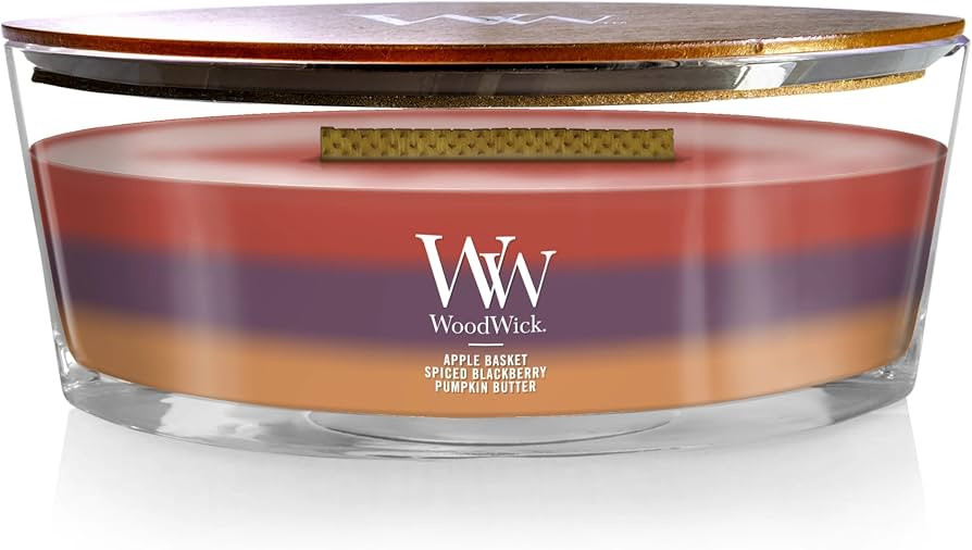 Woodwick Ellipse Scented Candle Autumn Harvest Trilogy 16oz | Up to 50 Hours Burn Time | Amazon (US)