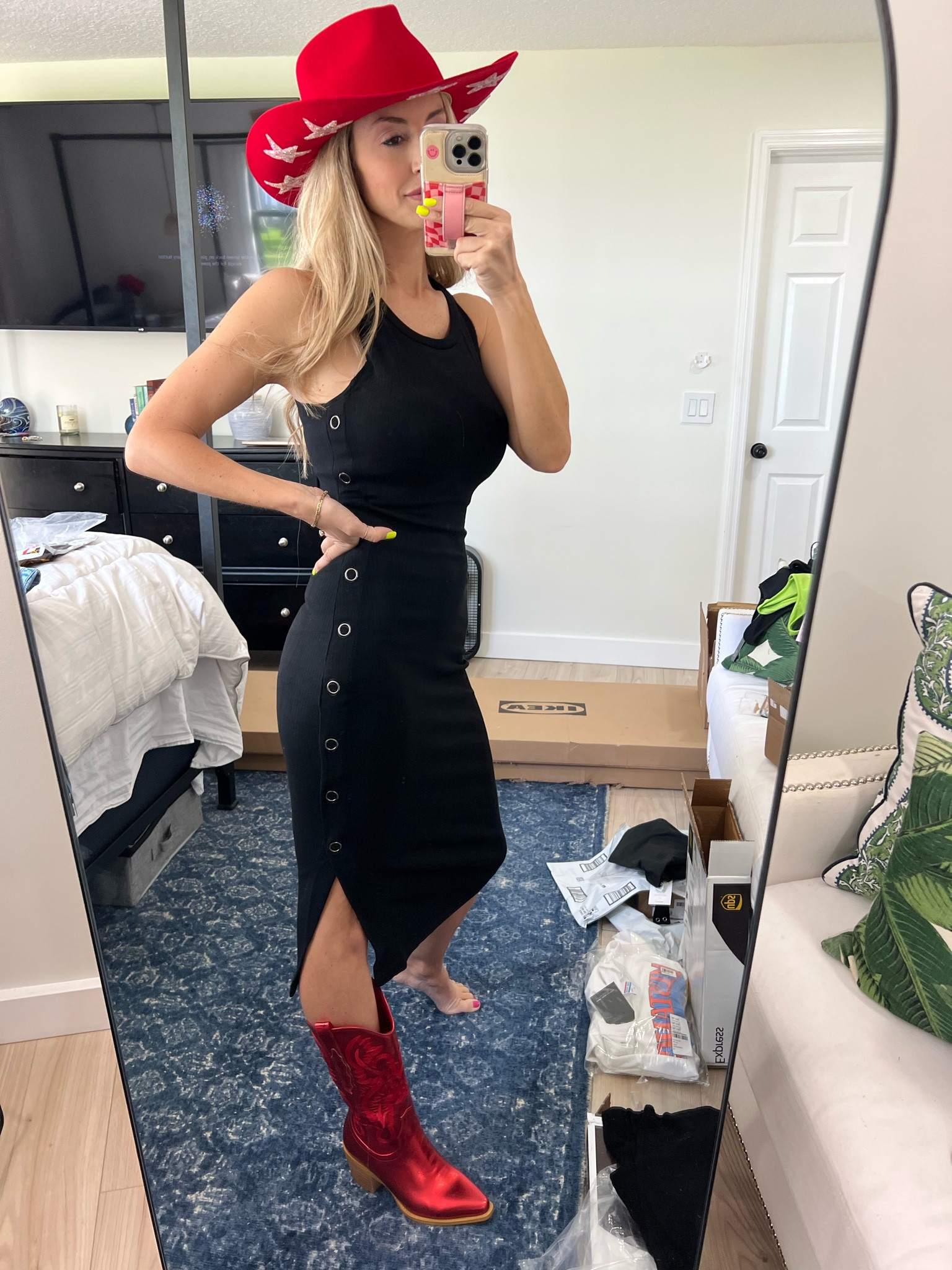 black work dress long sleeve Berylove Women Black Pencil Work Dress Long Sleeve Cut-Out Semi-Formal Dress With Slit, Black / US20W