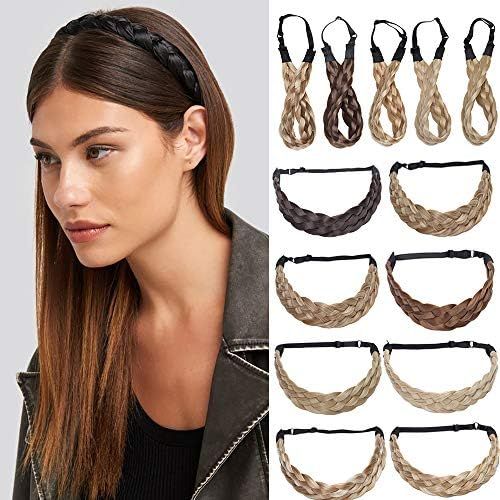 SEGO Braid Headbands for Women Chunky Braided Hair Headband Elastic Stretch Braid Hairband Wide P... | Amazon (US)