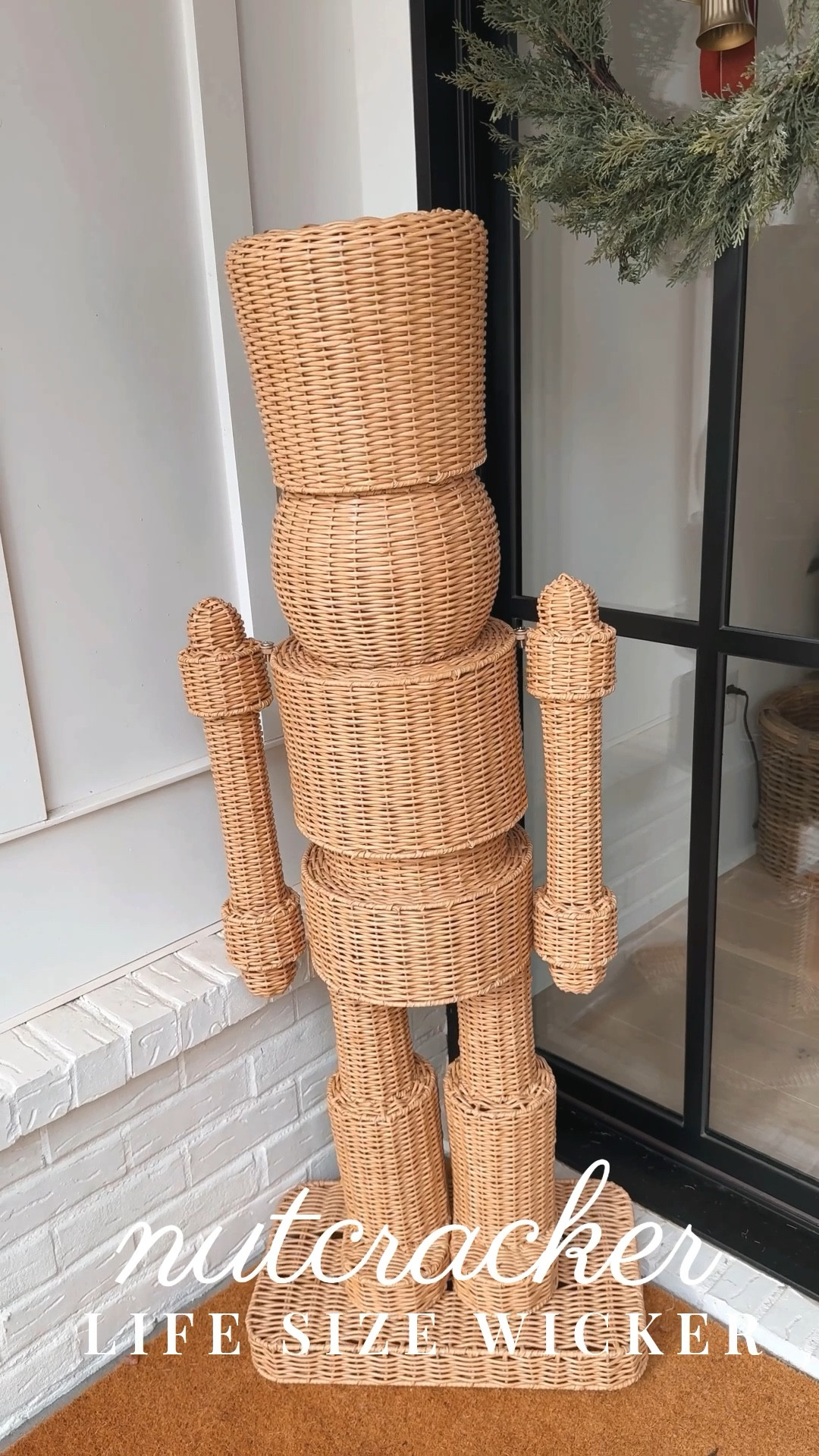 Life size wicker natural nutcracker- the perfect front porch decor for Christmas and the holidays! Would also look so good in an entryway 🌲

#LTKSeasonal #LTKHoliday #LTKHome