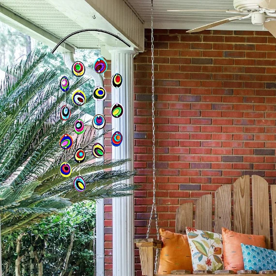 Bohemian Glass Window Suncatcher Colorful Wind Chime | Etsy | Etsy (US)