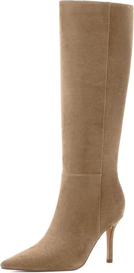 Easyfox Womens Knee High Boots Stiletto Heel Pointed Toe Tall Long Boots | Amazon (US)