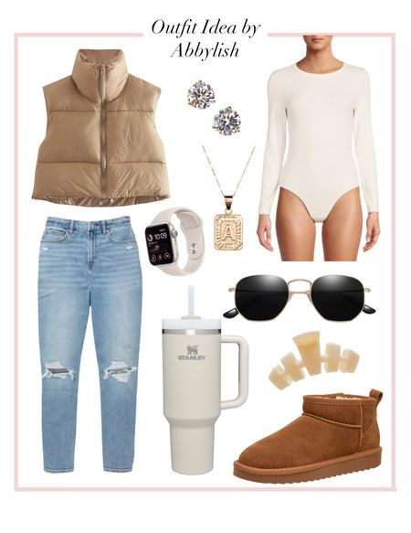 This neutral outfit is a great casual option for the cold winter months! Sized down one size in the mom jeans and down half a size in the booties  Everything else TTS. 

#LTKunder100 #LTKstyletip #LTKSeasonal