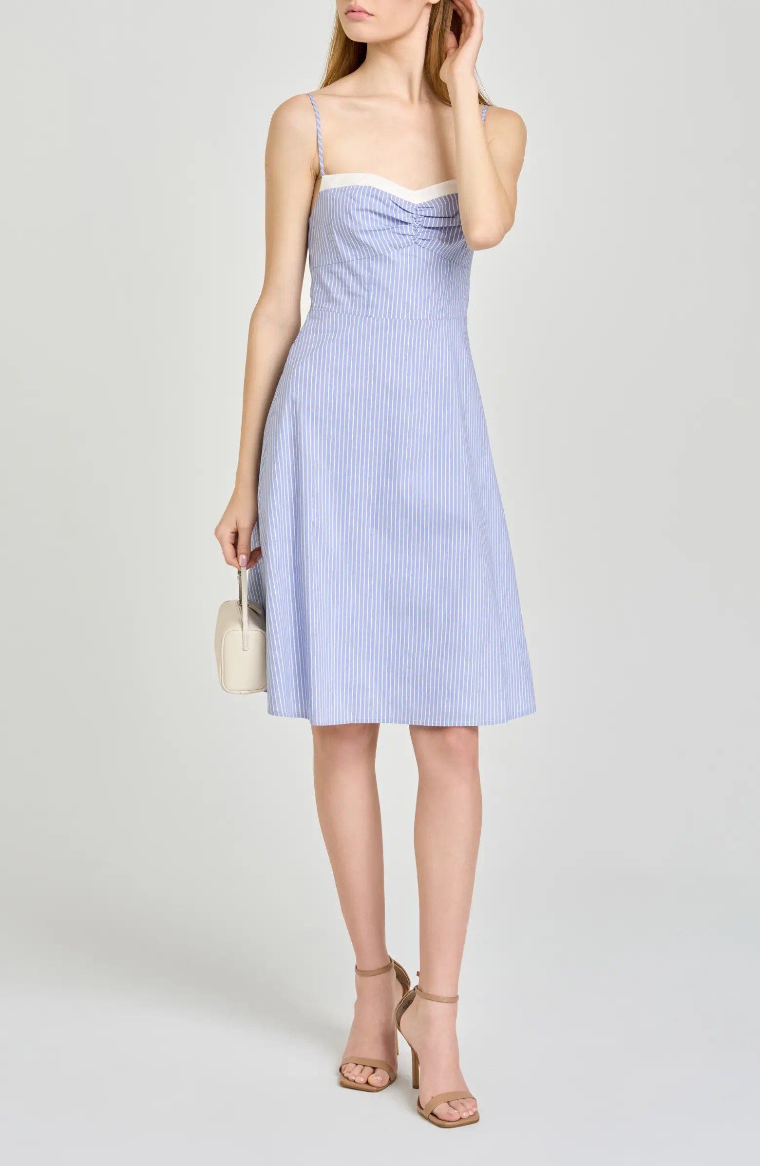 WAYF x Hannah Lovey Porter Remi Pinstripe Cotton Blend Dress | Nordstrom | Nordstrom