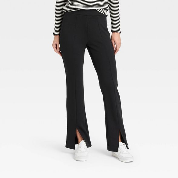 Women's Mid-Rise Straight Leg Trousers - Who What Wear™ Black | Target