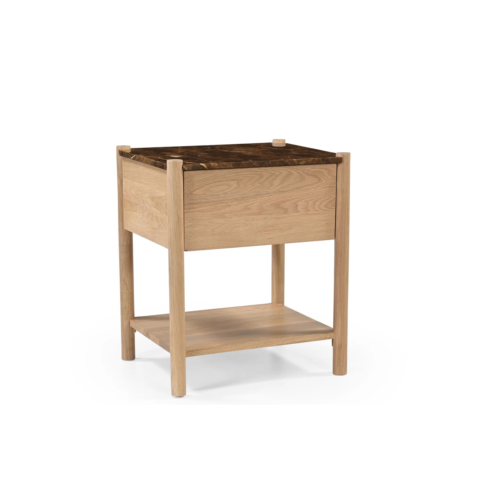 Hokku Designs Elio Nightstand Dark Emperador Marble | Wayfair | Wayfair North America