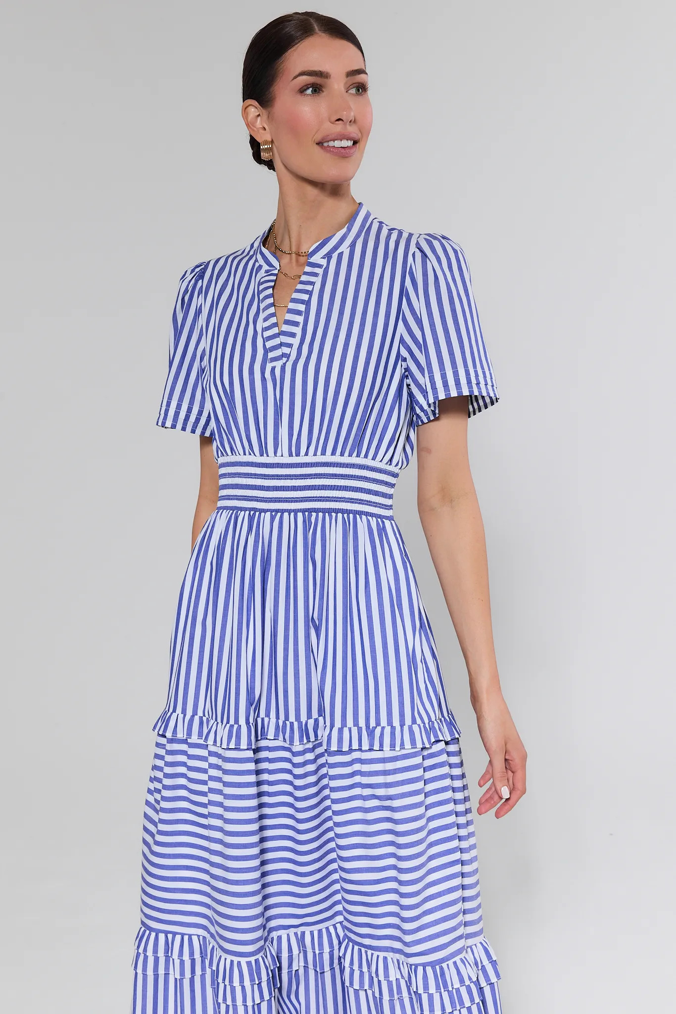 Bella Blue Striped Maxi Dress | Avara