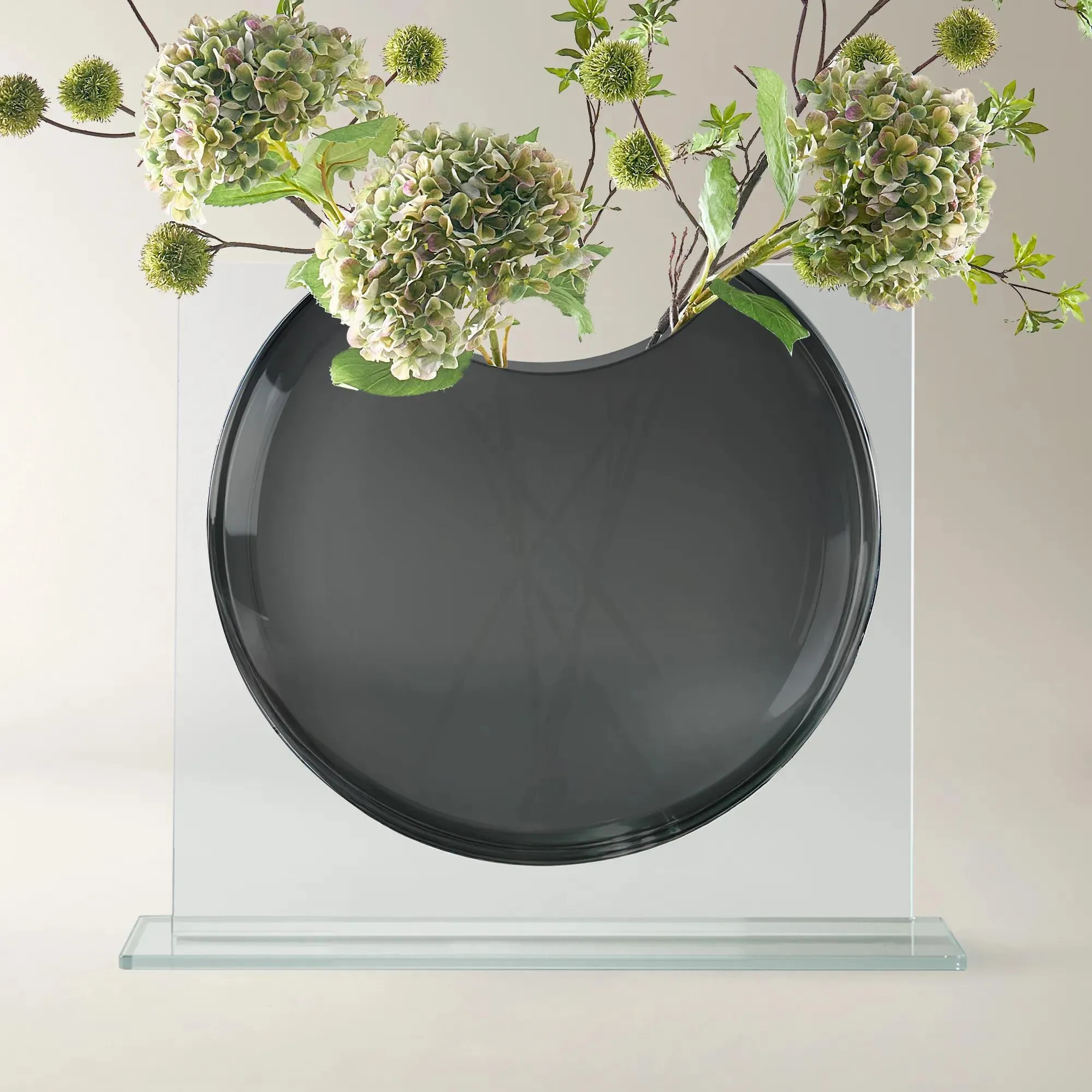 Ellipse Vase | Charcoal Clear | Décor | Z Gallerie | 24"W x 5.25"D x 20"H | Glass | Z Gallerie