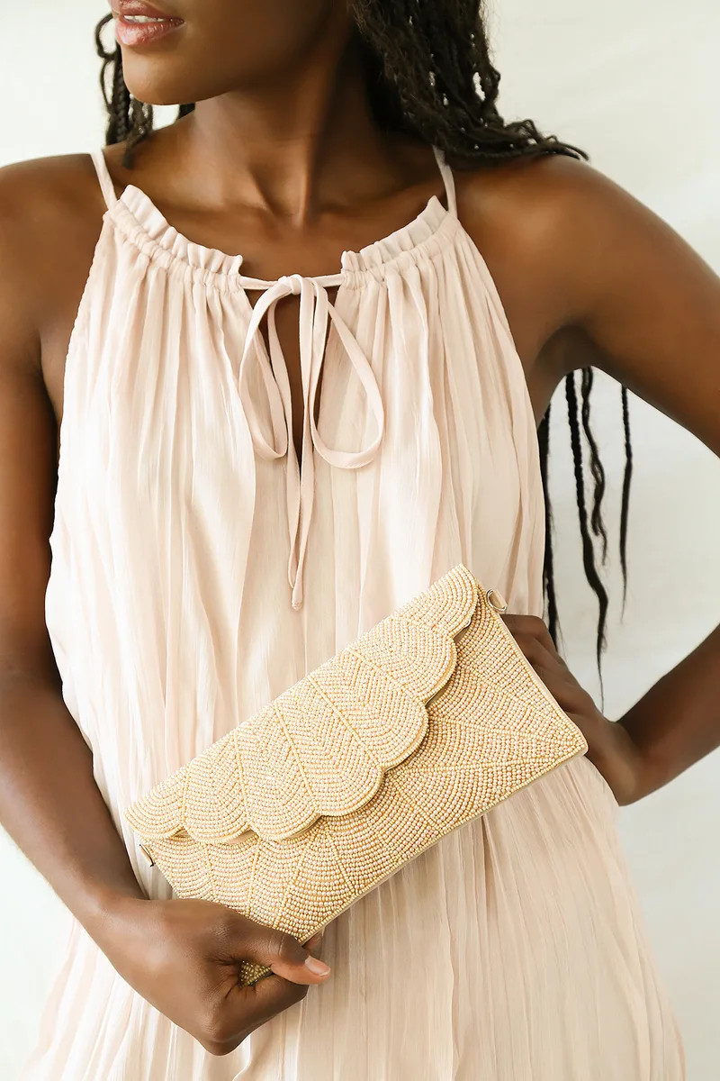 Junipero Champagne Beaded Clutch | Lulus (US)