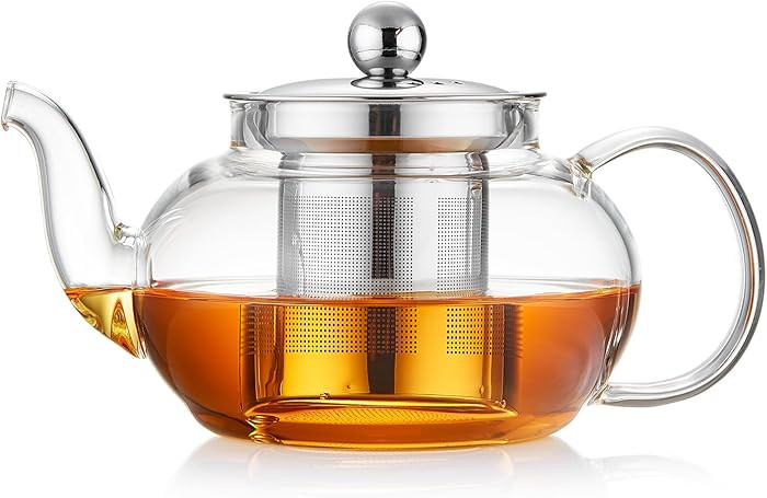 Glass Teapot with Removable Infuser, 20 oz/600ml Glass Tea Pot Small Borosilicate Tea Steeper Ket... | Amazon (US)