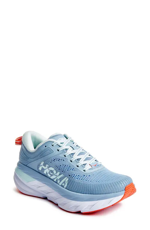 HOKA Bondi 7 Running Shoe in Blue Fog /Blue Glass at Nordstrom, Size 8 | Nordstrom