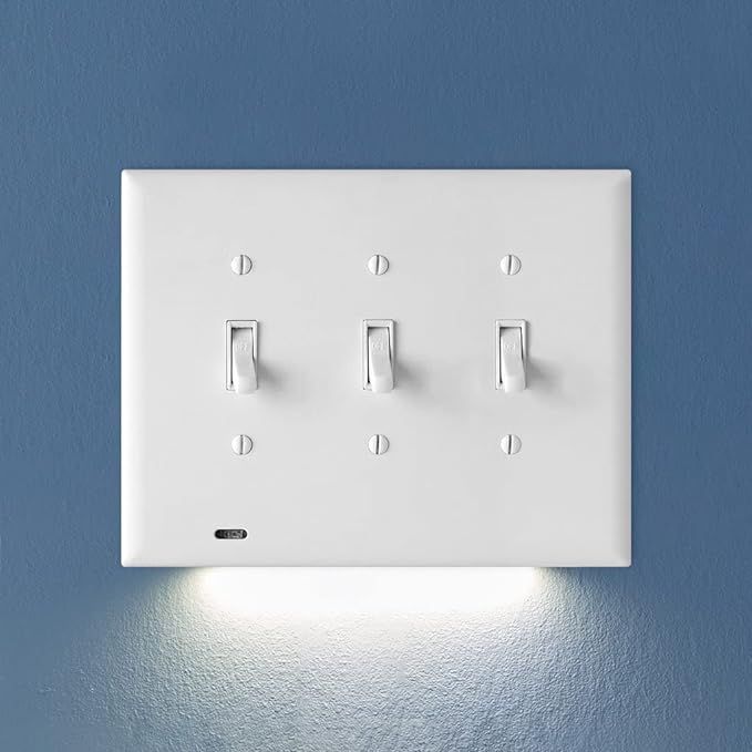 Single - SnapPower SwitchLight [for Triple-Gang Light Switches] - Light Switch Wall Plate with Bu... | Amazon (US)
