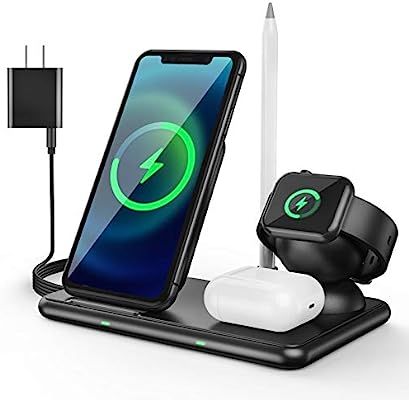 4 in 1 Wireless Charging Station for Apple Products 15W Foldable Fast Wireless Charging Dock for ... | Amazon (US)