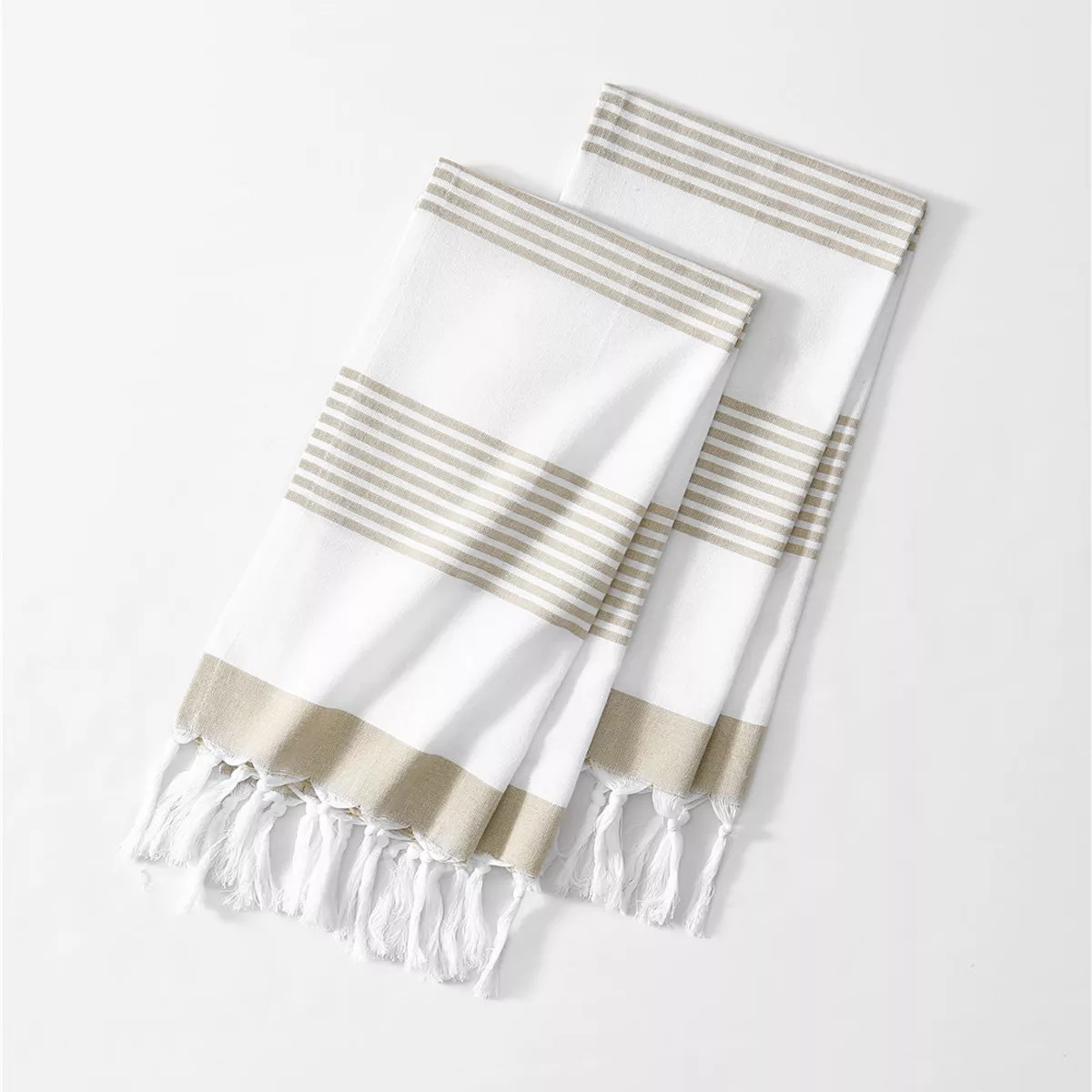 Boho Harper Stripe Knotted Tassel Hand Towels Set of 2 - 16" x 30" - Elrene Home Fashions | Target