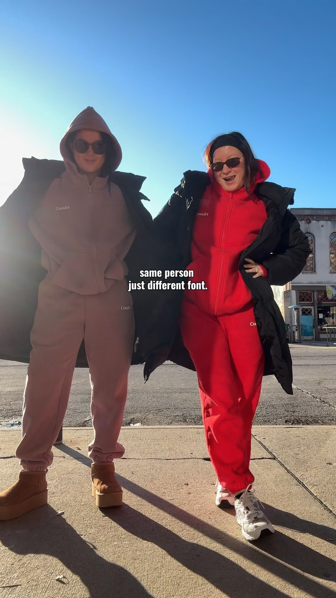 My sis had the audacity to ask me to change…👀

Discount link in my IG & TikTok bio for 15% off!💗

My set
Zip up: size medium (I would definitely size down 1-2 sizes! I also have a small in a different color & it’s still super oversized)
Sweatpants: size small

Sisters set:
Zip up: size small
Sweatpants: size small

#LTKPetite #LTKootd #LTKMidsize