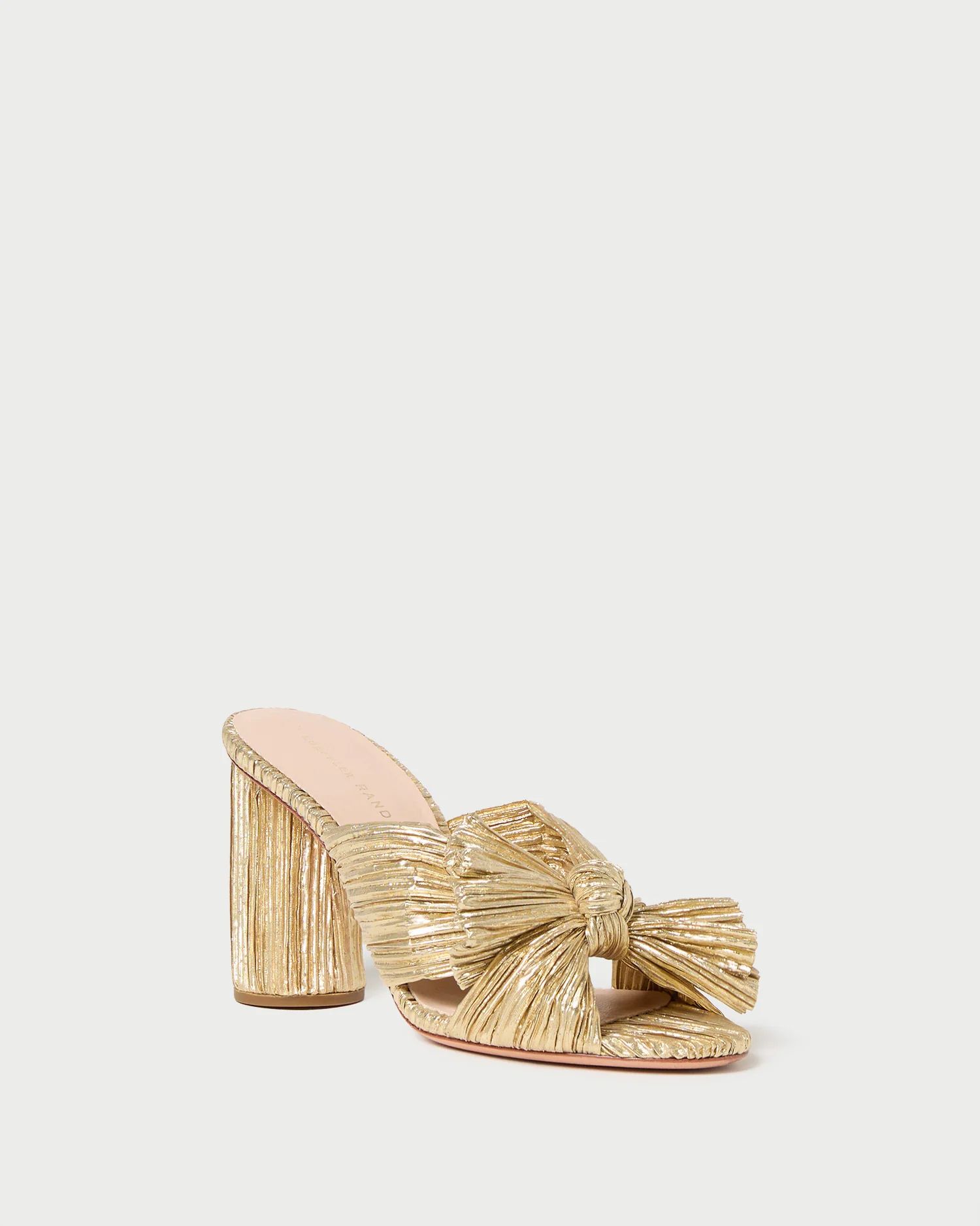 Penny Gold Pleated Bow Heel | Loeffler Randall