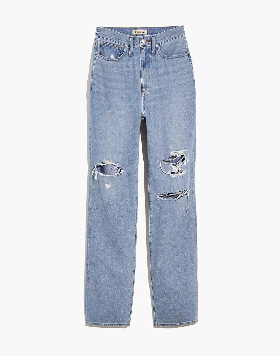Baggy Straight Jeans in Earlhurst Wash: Ripped Edition | Madewell